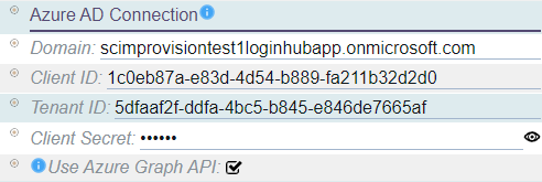 Azure Active Directory Connection Menu